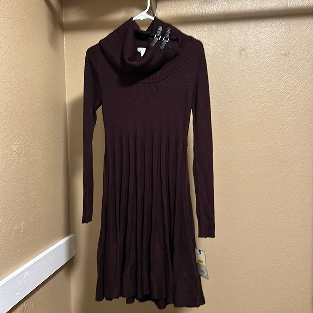 Dana bushman Aubergine long sleeve dress